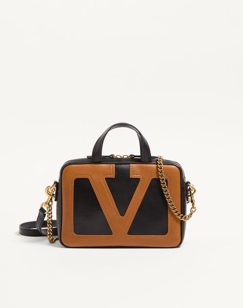 Valentino Garavani - Valentino Garavani Viva Superstar Nappa Handbag - Black/spice - Woman - Top Handle Bags